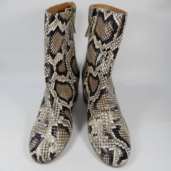 Aquatalia Leonora Snake Embossed Leather Boots Size 9 Weatherproof NEW - Picture 3 of 14